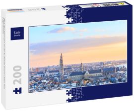 Lais Puzzle - Blick über Antwerpen mit der Kathedrale Unserer Lieben Frau aufgenommen - 200 Teile