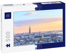 Lais Puzzle - Blick über Antwerpen mit der Kathedrale Unserer Lieben Frau aufgenommen - 500 Teile