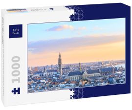 Lais Puzzle - Blick über Antwerpen mit der Kathedrale Unserer Lieben Frau aufgenommen - 1.000 Teile