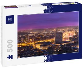 Lais Puzzle - Panorama Abendansicht der Stadt Lüttich in Belgien - 500 Teile