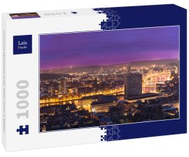 Lais Puzzle - Panorama Abendansicht der Stadt Lüttich in Belgien - 1.000 Teile