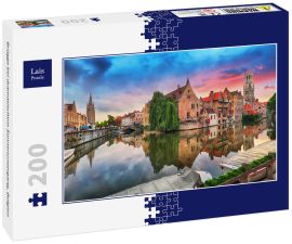 Lais Puzzle - Brügge bei dramatischem Sonnenuntergang, Belgien - 200 Teile