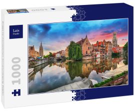 Lais Puzzle - Brügge bei dramatischem Sonnenuntergang, Belgien - 1.000 Teile