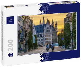 Lais Puzzle - Leuven, Belgien Blick auf die Kuppeln des Historischen Rathauses von Leuven, bei Bondgenotenlaan, goldener Sonnenuntergang - 200 Teile