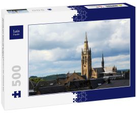 Lais Puzzle - Kirche von Arlon über den Dächern der Altstadt bei bewölktem Himmel, Belgien - 500 Teile