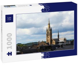 Lais Puzzle - Kirche von Arlon über den Dächern der Altstadt bei bewölktem Himmel, Belgien - 1.000 Teile