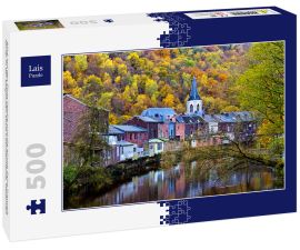 Lais Puzzle - Blick auf den Fluss Vesdre und die Kirche Saint Francois Xavier in der belgischen Stadt Chaudfontaine, Wallonien - 500 Teile