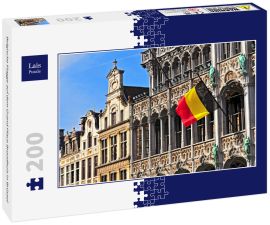Lais Puzzle - Belgische Flagge auf dem Grand Place Broodhuis in Brüssel - 200 Teile