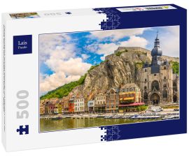 Lais Puzzle - Panoramablick auf das Maasufer mit Häusern und der Kirche Mariä Himmelfahrt in Dinant - Belgien - 500 Teile