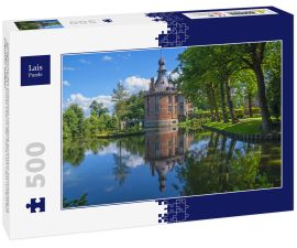 Lais Puzzle - Spiegelung des Schlosses Ooidonk an einem Sommertag in der Region des Flusses Leie in der Nähe von Gent (Ghent auf Englisch), Belgien - 500 Teile
