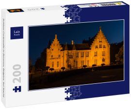 Lais Puzzle - Schloss Cortewalle in Beveren, Belgien, bei Nacht - 200 Teile