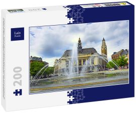 Lais Puzzle - Charleroi, Belgien - Hotel de Ville und Belfried. Rathaus mit einem Turm in Charleroi, der zur Reihe der Glockentürme Belgiens und Frankreichs gehört - UNESCO-Weltkulturerbe - 200 Teile