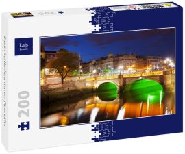 Lais Puzzle - Dublin bei Nacht, unten am Fluss Liffey - 200 Teile
