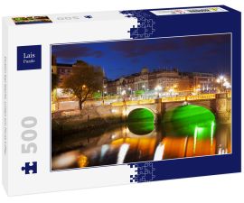 Lais Puzzle - Dublin bei Nacht, unten am Fluss Liffey - 500 Teile