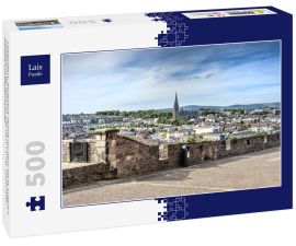 Lais Puzzle - Londonderry, Nordirland: Skyline von Derry mit St. Eugene's Cathedral in der Nähe von Free Derry Corner, Stadtmauer, Horizont und blauem Himmel - 500 Teile