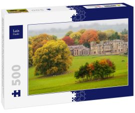Lais Puzzle - Zurück in die Vergangenheit: unter einem grauen Himmel an einem herrlichen Herbstmorgen, allein in einem Park, der nur von Rehen, Pferden und Kühen begleitet wird, Lough Fea, Carrickmacross, County Monaghan, Irland - 500 Teile