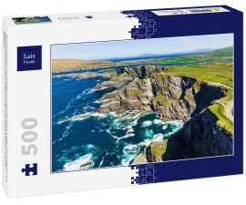 Lais Puzzle - Erstaunliche, von Wellen umspülte Kerry Cliffs, die weithin als die spektakulärsten Klippen der Grafschaft Kerry, Irland, gelten - 500 Teile