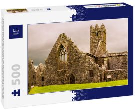 Lais Puzzle - Landschaften in Irland. Ruinen des Klosters Ross Errilly in der Grafschaft Galway. Nationales Monument und best erhaltenes Kloster - 500 Teile
