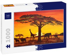 Lais Puzzle - Sonnenuntergang mit afrikanischen Tieren - 1.000 Teile